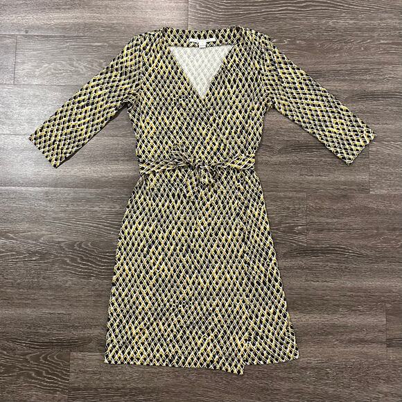 NWOT Diane Von Furstenberg New Julian Two Silk Wrap Dress Snake 3/4 Sleeve Midi - Picture 12 of 16